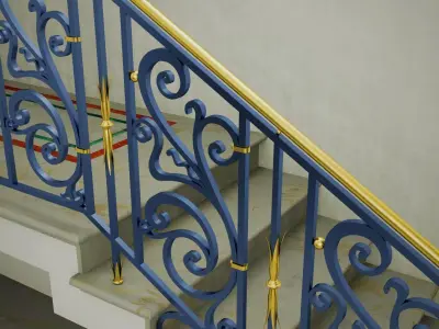 Wrought iron railing 3D model