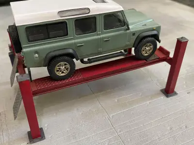 4 POST CAR LIFT 7MM SCALE  MODEL RAILWAY BUILDING 3D print model