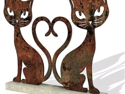 Cats metal decoration 3D model