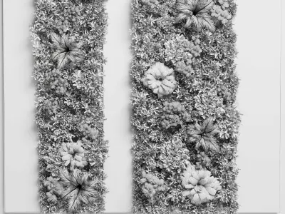  plant stand vertical garden wall stone box vase Low-poly 3D model