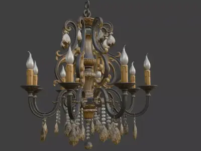 Ornate Vintage Chandelier 3D Model 3D model