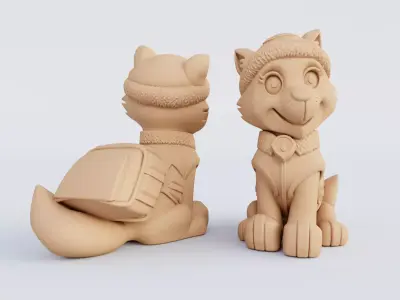 3D Printable Paw Patrol Figurine Set STL Format 3D print model