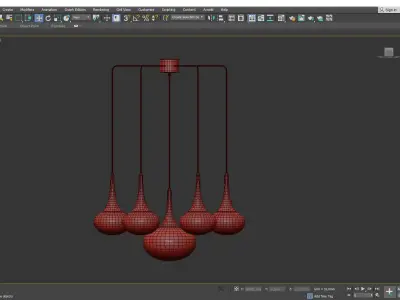 luxury hollywood regency amber glass cascading lamp Low-poly 3D model