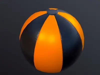 Beach ball low poly Low-poly 3D model