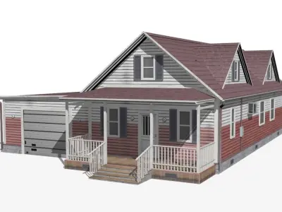 House Low-poly 3D model 11