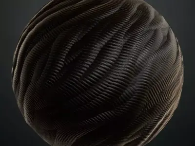 Sci-fi Dark Corrugated Hose PBR Seamless Texture