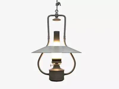 Bronze Oil Lamp 3D model