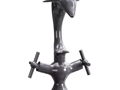 Chrome Dolphin Faucet Single Hole Widespread Plate 3D model