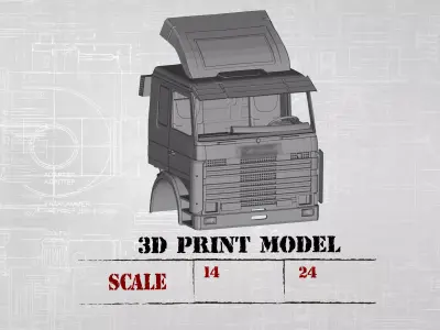 Cabin Printable Old Truck 3D Model STL 3D print model