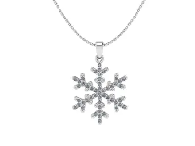 snowflake pendant in rose gold 3D print model