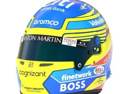F1 Fernando Alonso Helmet 2024 3D model