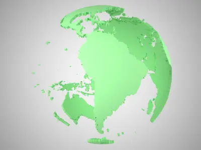 Globe Shell Light Green 3D model