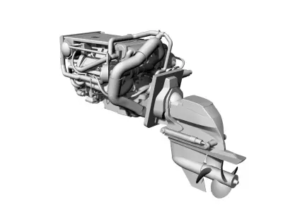 Marine Stern Drive Inboard Engine 3D model