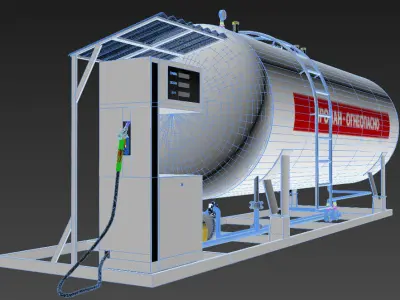 gas station  3D model buy