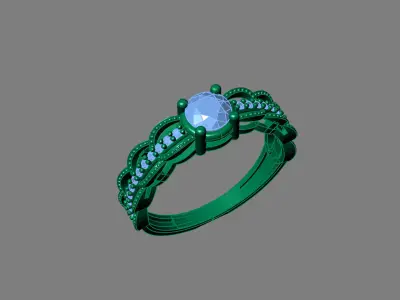 Rings for Women Womens Rings Stone Ring Ready STL 3DM Models  3D print model 22