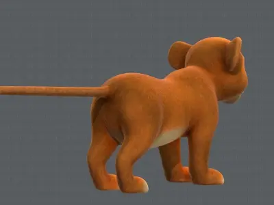 Baby Lion V01 Low-poly 3D model