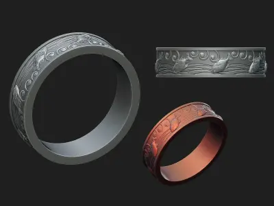fishwave ring 3D print model
