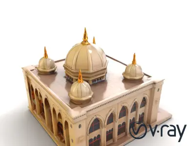 Arabic Mosque Architecture Textured Stone model pack Low-poly 3D model