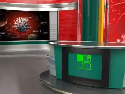 studio virtual TV 3D model