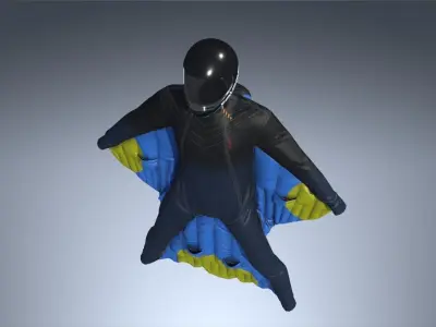 Wingsuit Skydiving  PBR Low-poly 3D model