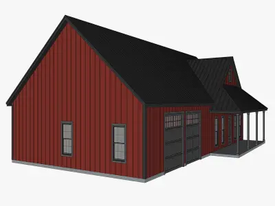 Barndominium House 072 -Archimple LLC Low-poly 3D model