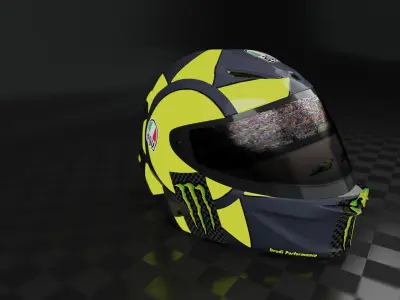 Helmet racing motogp  Low-poly 3D model