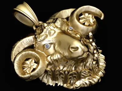 SHEEP FACE PENDANT 3D PRINTABLE MODEL  3D print model