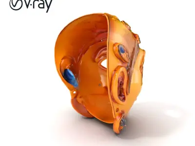 Gold Leaf Gemstone Ceremonial Mask model pack Low-poly 3D model