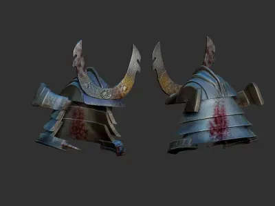 senjutsu samurai statue holding sword 3D print model