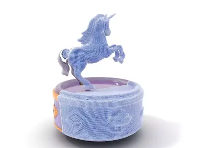 Lavender Unicorn Carousel model pack Low-poly 3D model