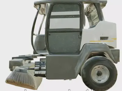 Compact Street Cleaning Machine 3D Model Low-poly 3D model