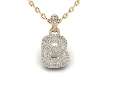 Alphabet Bubble B 3D print model