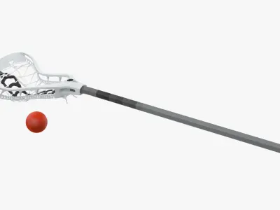 Lacrosse Stick Generic with Ball 3D model