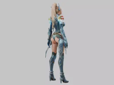 Sci-Fi Bio-Energy Female Character Low-poly 3D model
