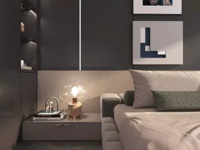 Modern Bedroom Scene 29 3D model