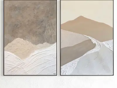 Plaster Two Photo Frame 360 Low-poly 3D model