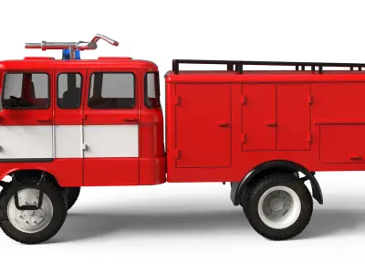 Truck DDR 1969 IFA W50 TLF16 tanker feuerwehr 3d stl  3D print model