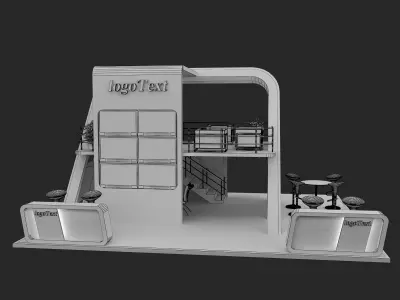 Booth Exhibition Stand a136 3D model