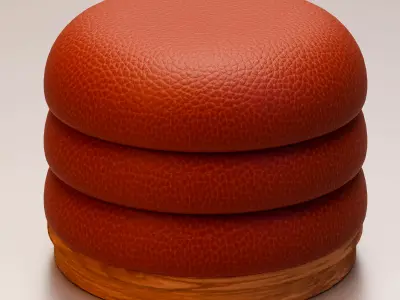 Luxury Round Pouf  3D model