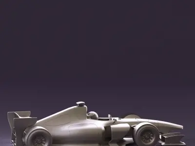 Man in formula car 0865 3D Print Ready 3D print model