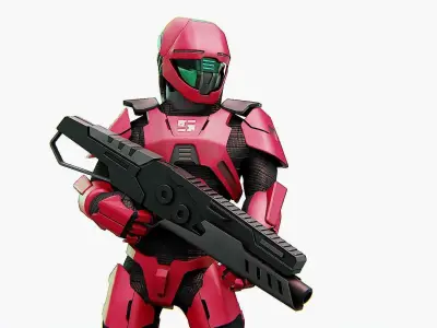 CYBORG SOLDIER Rigged for Unreal Engine - Unity - MIXAMO  3D model