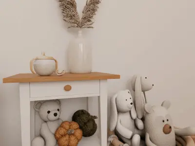 Autumn Baby Room Blender Scene 3D model