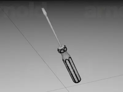 Screw Driver Model Slotted Flathead  Low-poly 3D model