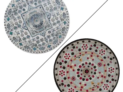 Round Rug Set 84 3D model