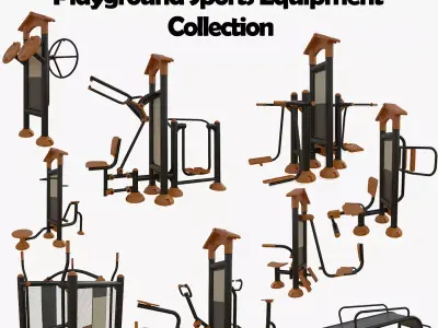 Outdoor Fitness GYM Equipment  Playground Sports Equipments 3D Model Pack