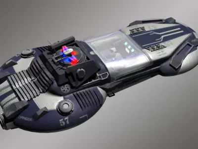 Cyber Police Car Low-poly 3D model