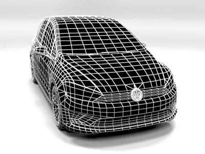 GOLF SPORTSVAN LOWPOLY Low-poly 3D model