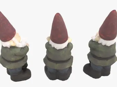 Garden Gnome Low-poly 3D model