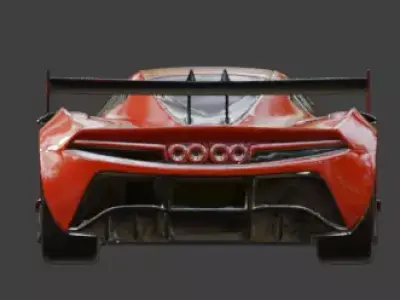 Orange Sporty Race Car 3D Model Low-poly 3D model