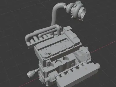 R36 turbo engine 3D print model